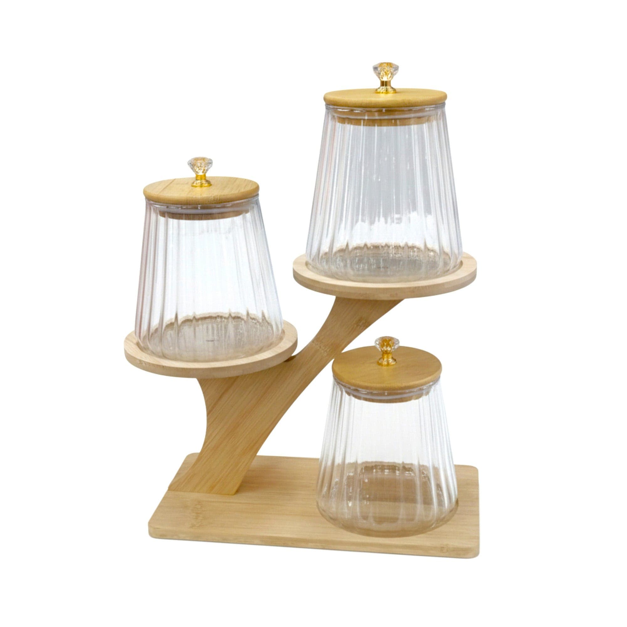3 Piece Bamboo Canister Set Clear