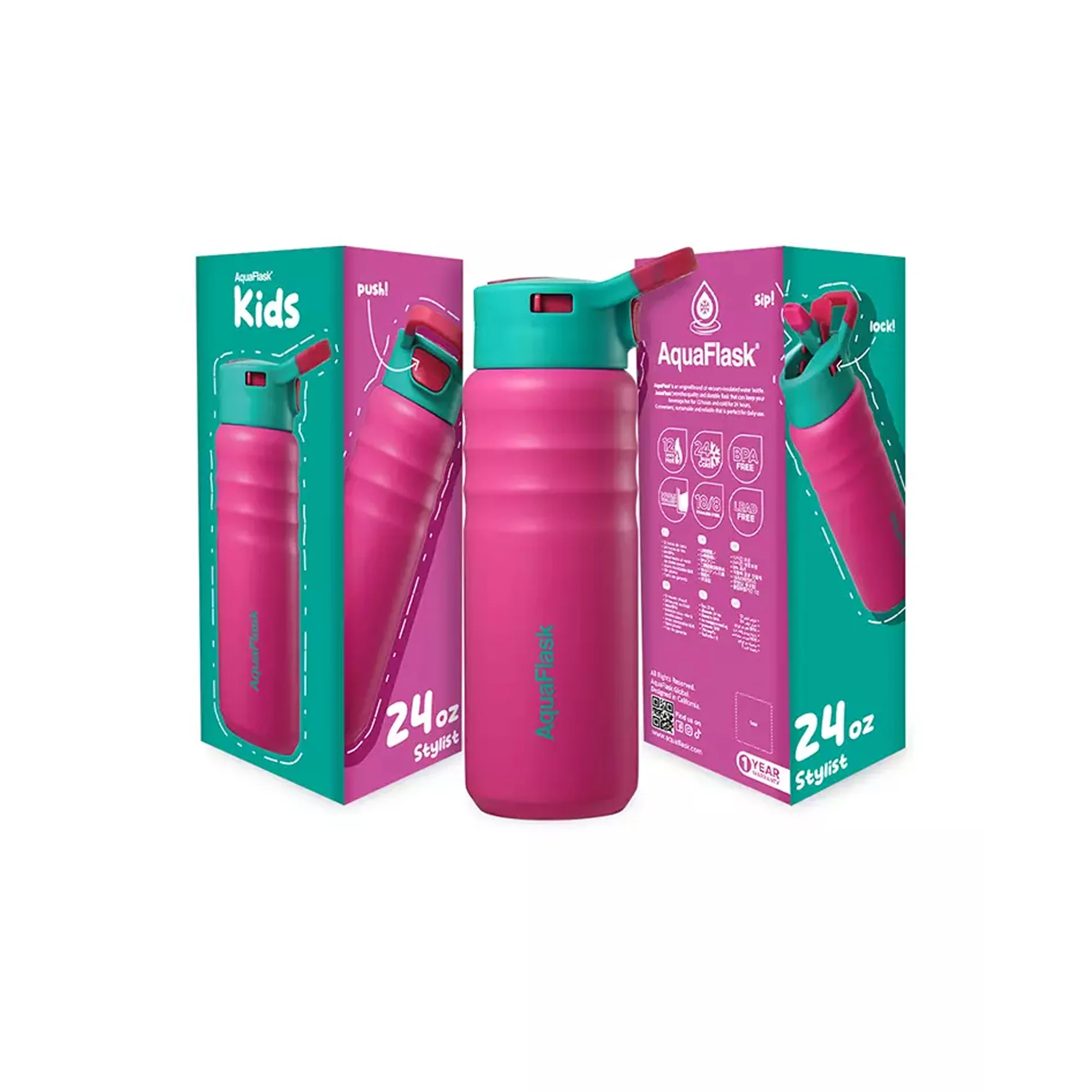 Aquaflask Kids Straw Sip 710ml Flask Stylist