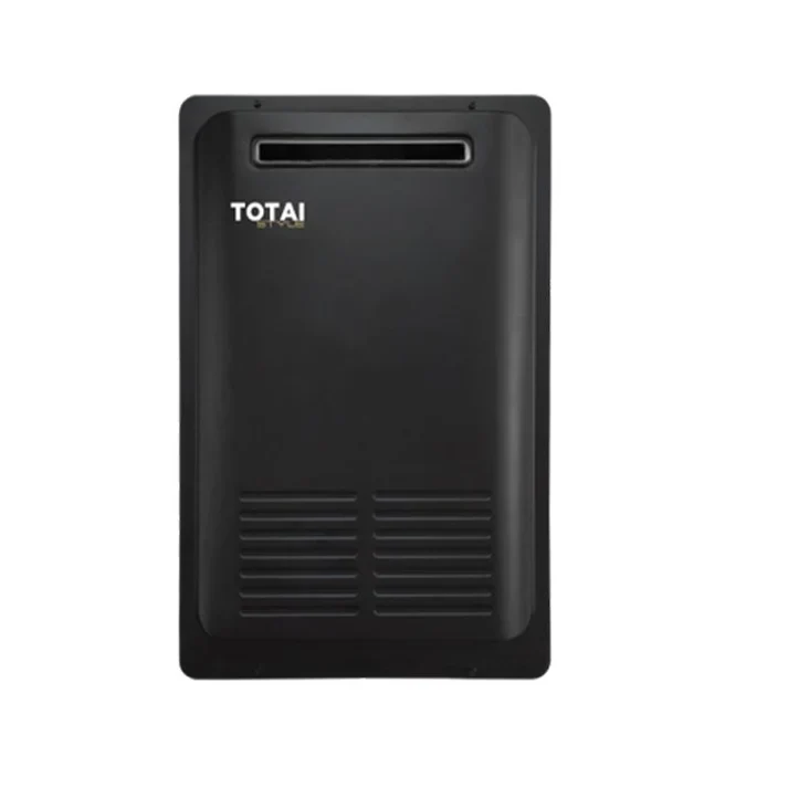 Totai Outdoor 30L Fan Forced Gas Geyser with Electronic Ignition Black