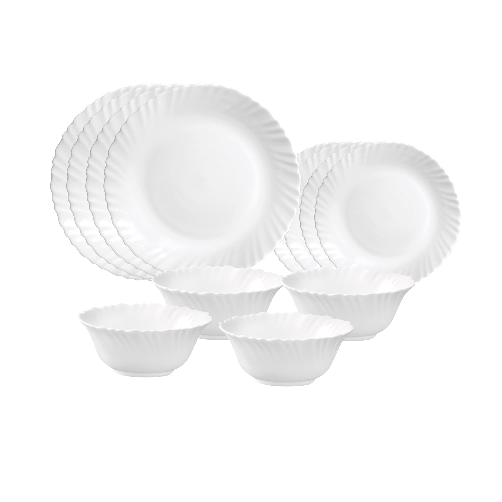 La Opala Classique Plain White 12 Piece Dinner Set White