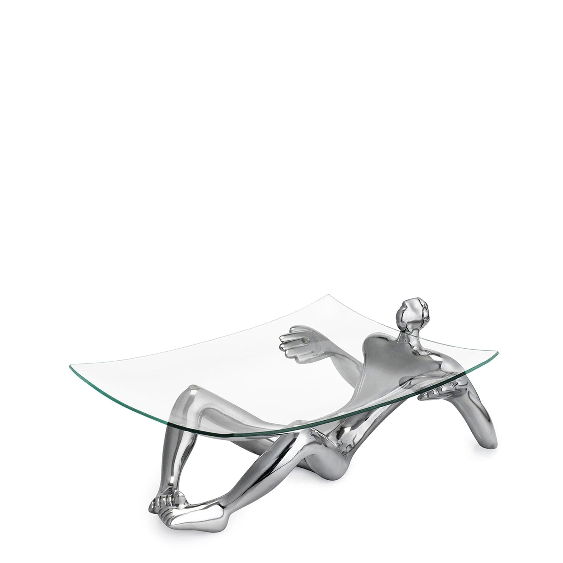 Carrol Boyes Glass Platter With Stand - Silver