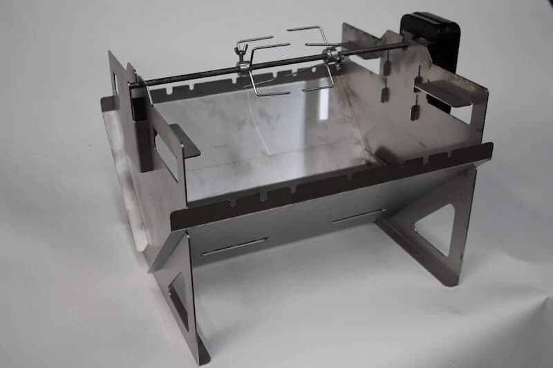 Jetmaster Camp Braai with Rotisserie Set, Stainless Steel Kebab Skewers in an Amo Box