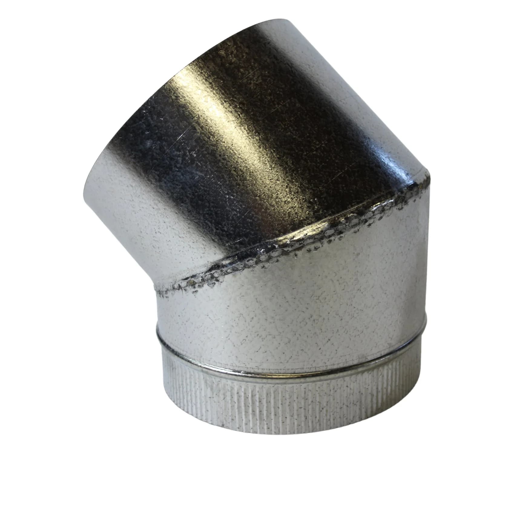 Jetmaster Chimney Pipe 45-Degree Round Bend - Black Mild Steel, Stainless Steel or Galvanised Steel