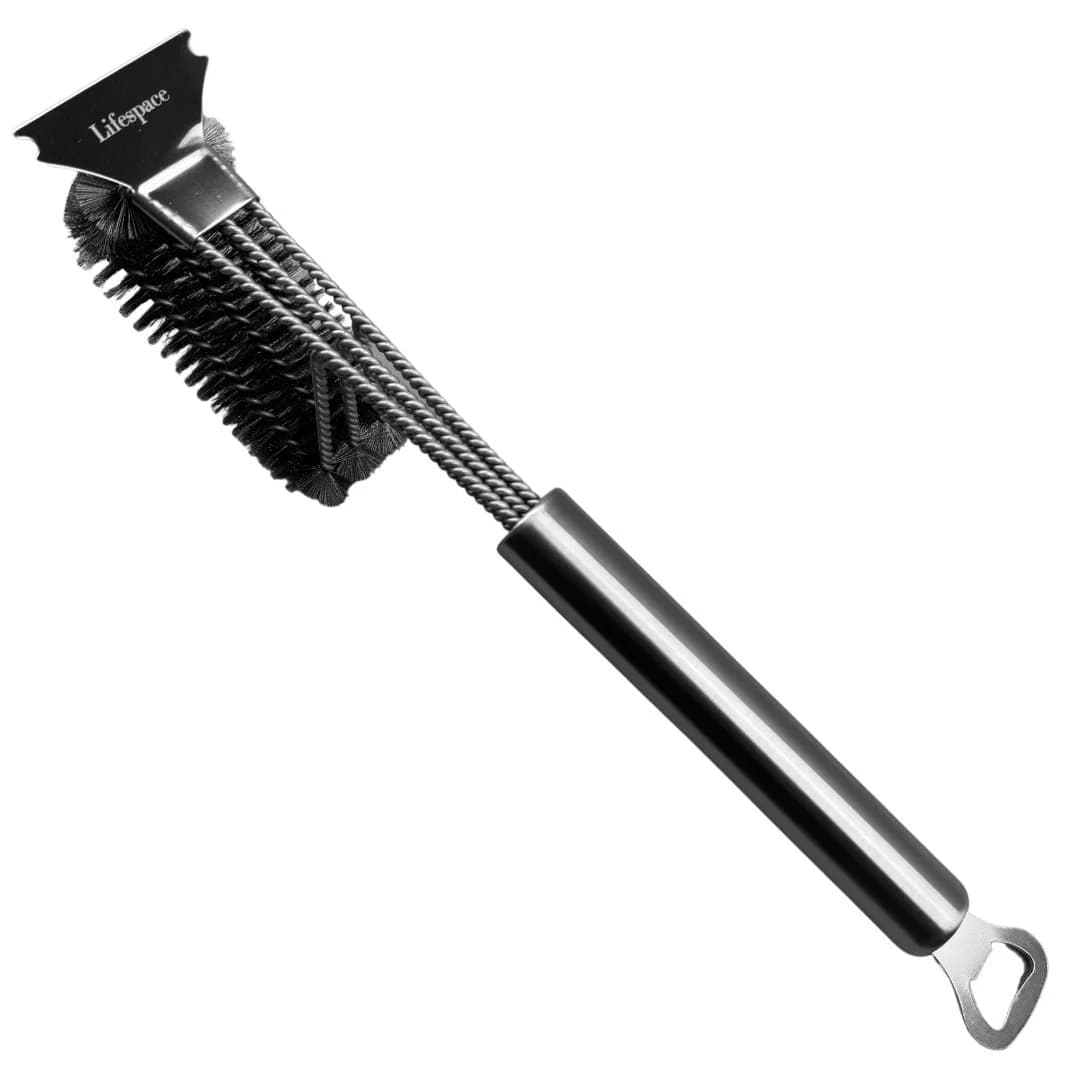 Lifespace Braai Grid Grill Cleaning Brush with Scraper & Bottle Opener