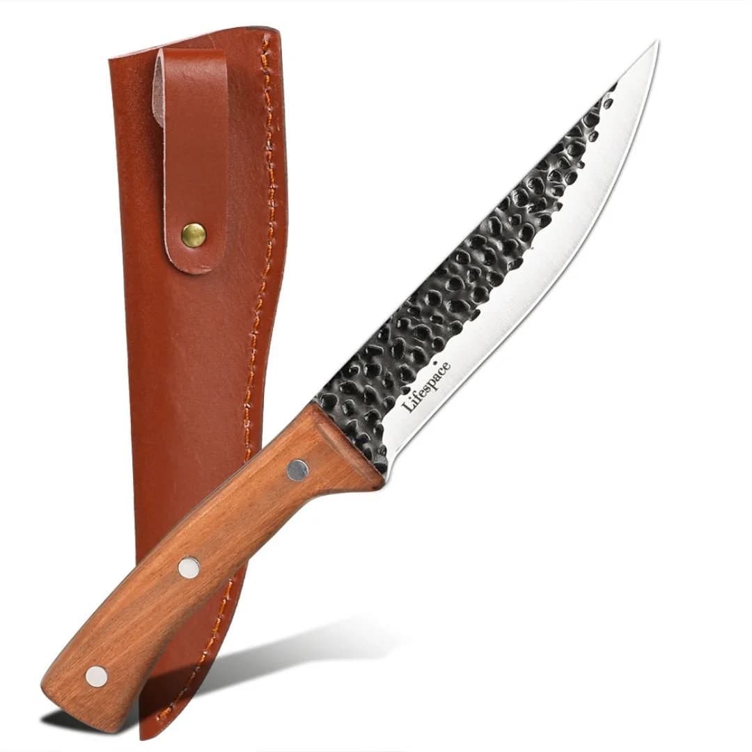 Lifespace 6.2" Trimming Boning Utility Knife with a Rosewood Handle & Sheath