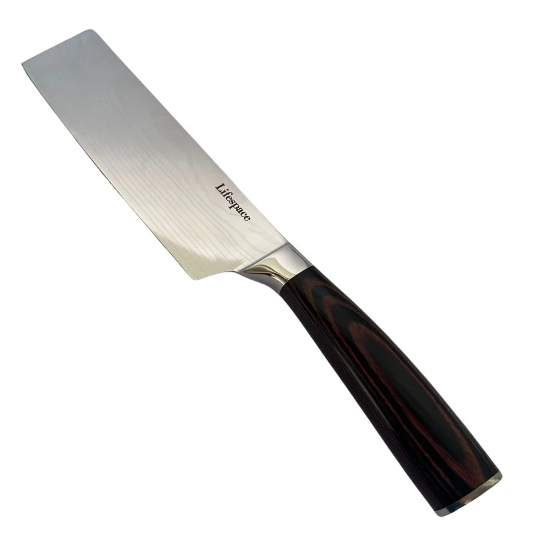 Lifespace Laser Engraved Kitchen Nakiri Chef Knife in a Gift Box