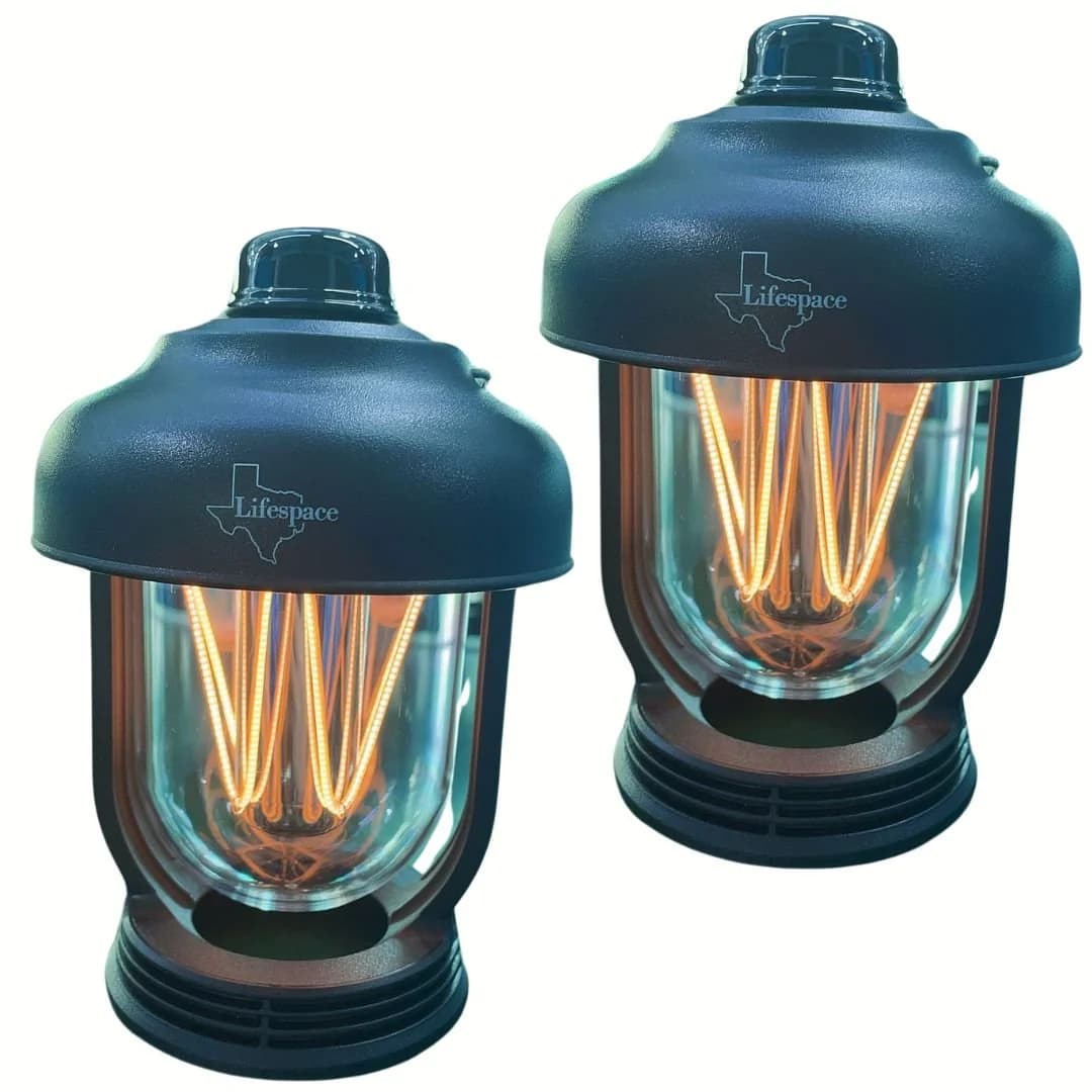 Lifespace Rechargeable Portable Waterproof LED Camping Lantern with Adjustable Brightness (Set of 2)