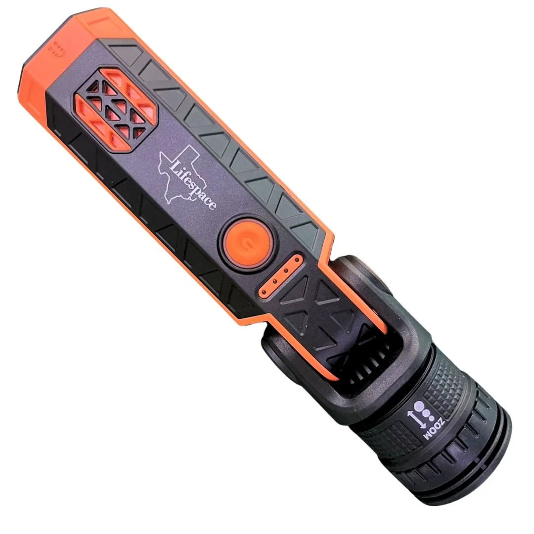 Lifespace Rechargeable Premium 3-in-1 Portable Emergency Flashlight Torch with Siren Alarm, USB C-Port & Strong Magnetic Base