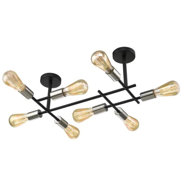 Black and Satin Chrome Ceiling Fitting CF057/8 SATIN CHROME