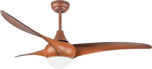 Ceiling Fan Steel and Acrylic, Wood Finish 58W Copper Coil Motor 3 ABS Blades 52'' (132CM) Remote