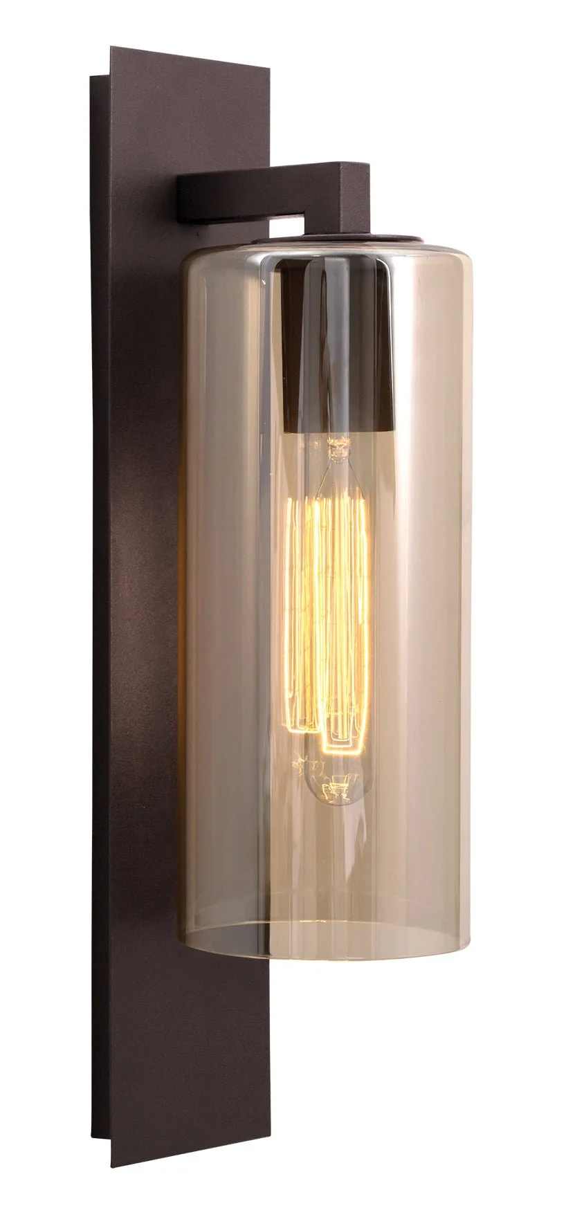 Down Facing Coffee Colour Metal Lantern with Amber Glass