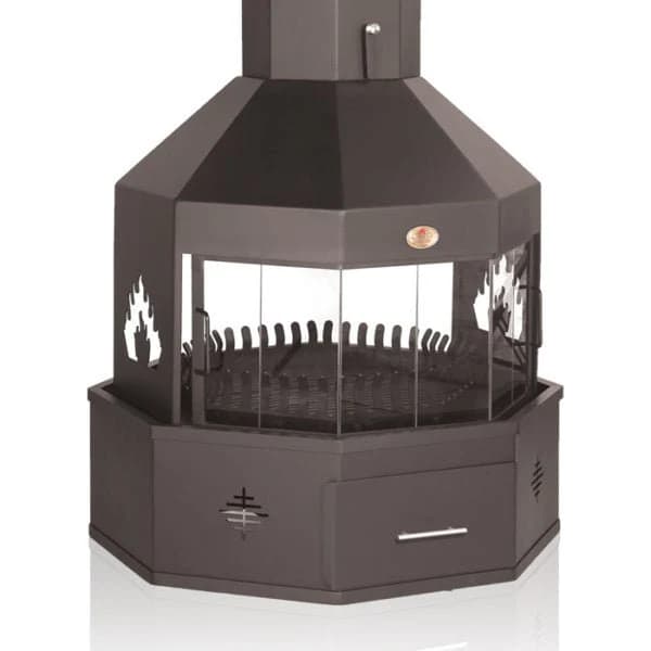 Home Fires Model 800 Alpine Freestanding Full 360 Degree Octagonal Fireplace