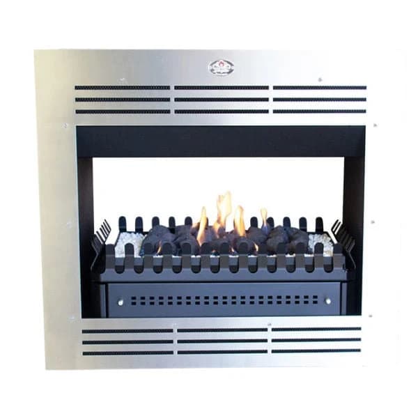 Home Fires Model 940 Double Sided Built-In Vent-Free Gas Fireplace with Stainless Steel Fascia