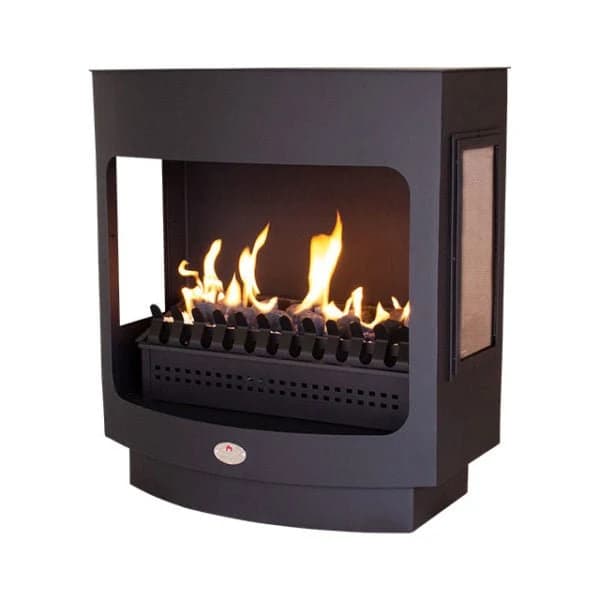 Home Fires 760 Freestanding Maluti Range Gas Fireplace with Side Glass and Grate
