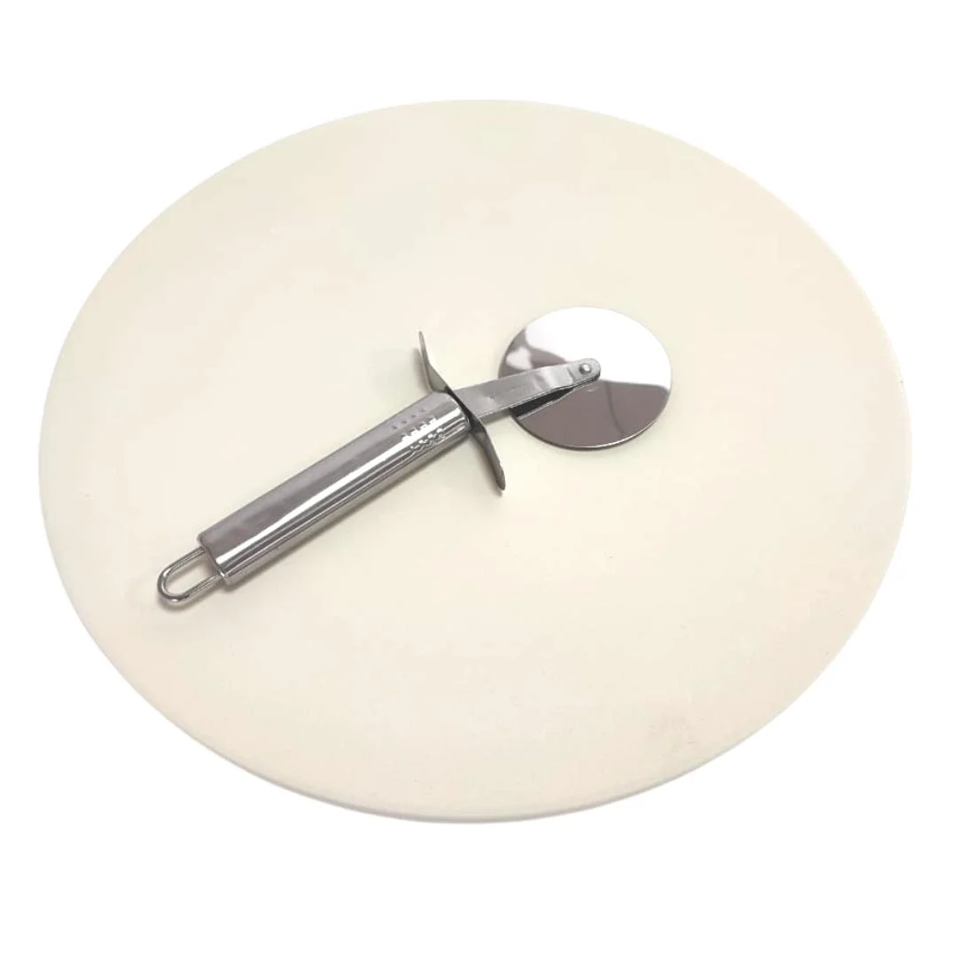 Lifespace 33cm Pizza Grilling Stone with Stainless Steel Cutter