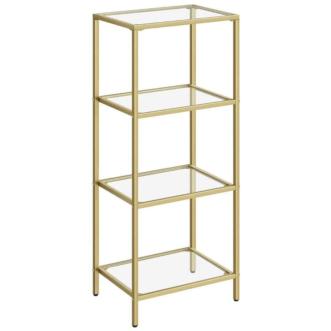 Lifespace 4-tier Storage Shelf Rack with Gold Frame