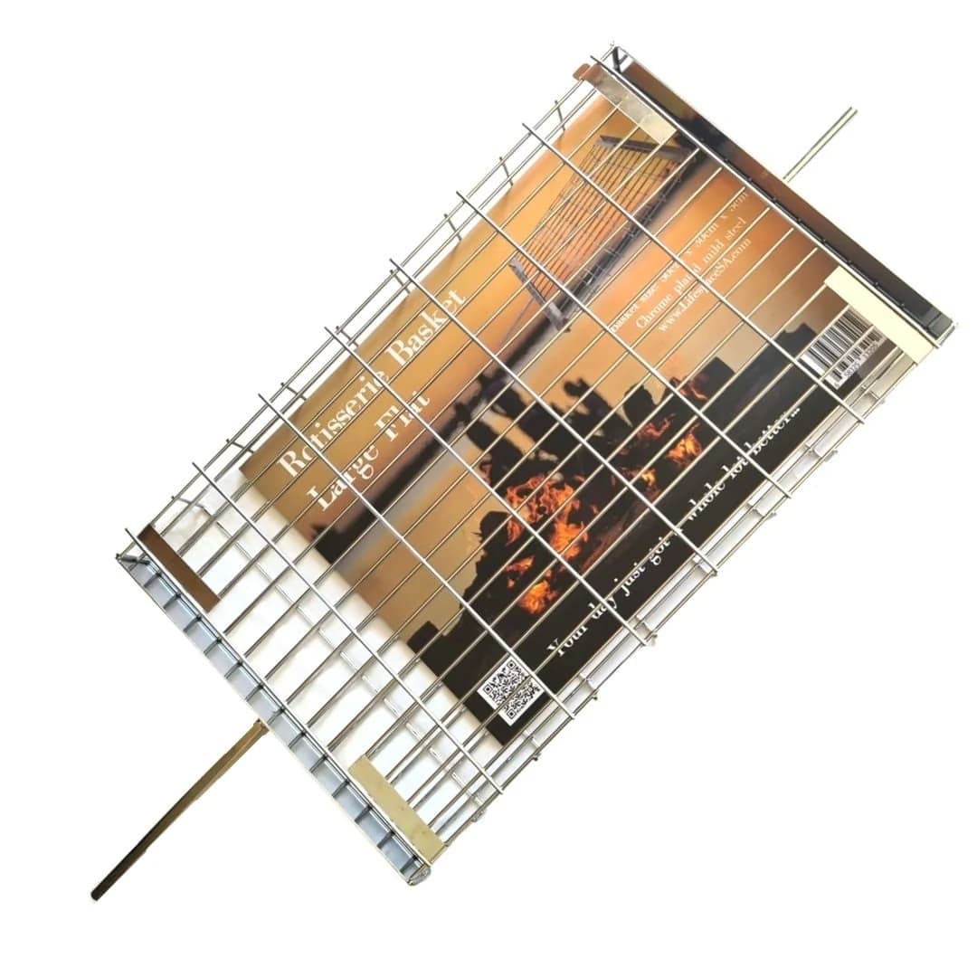 Lifespace Rotisserie Basket - Large Flat Adjustable - Chrome