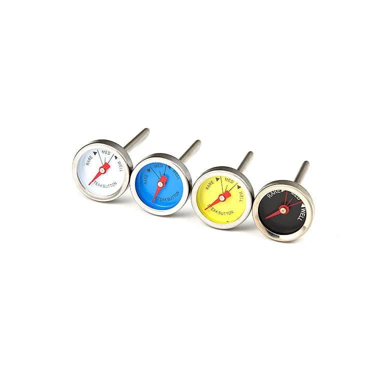 Lifespace Stainless Steel Steak Button Thermometers - reusable 4 pack