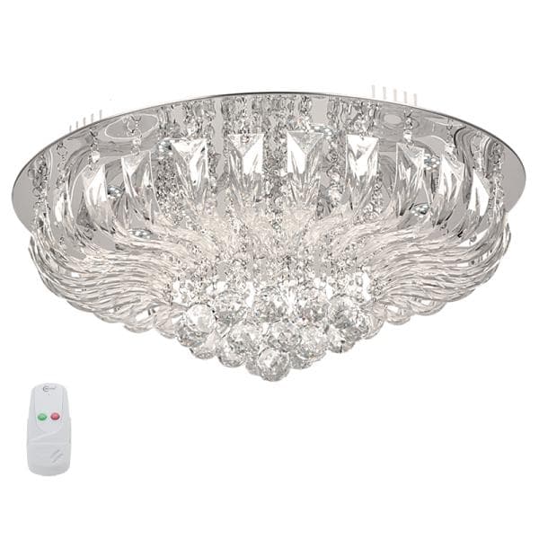 Metal Ceiling Fitting with Glass and Crystals CF010/12 CHROME