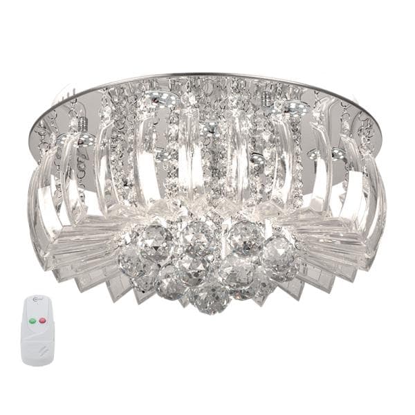Metal Ceiling Fitting with Glass and Crystals CF011/9 CHROME