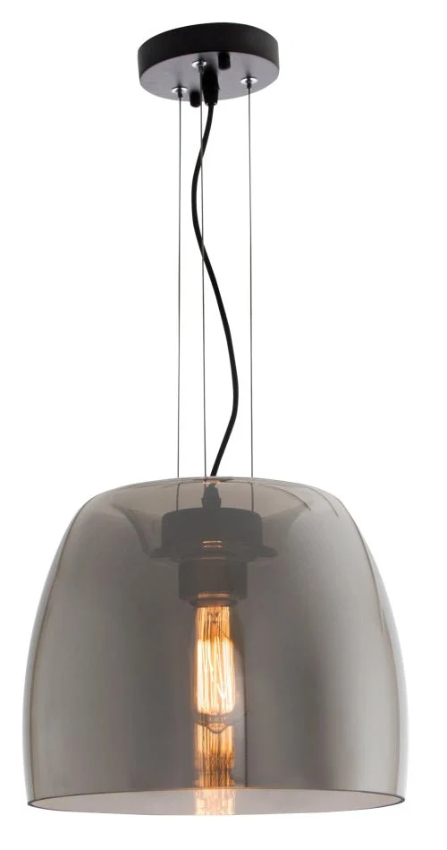 Metal Pendant with Smoke Colour Glass
