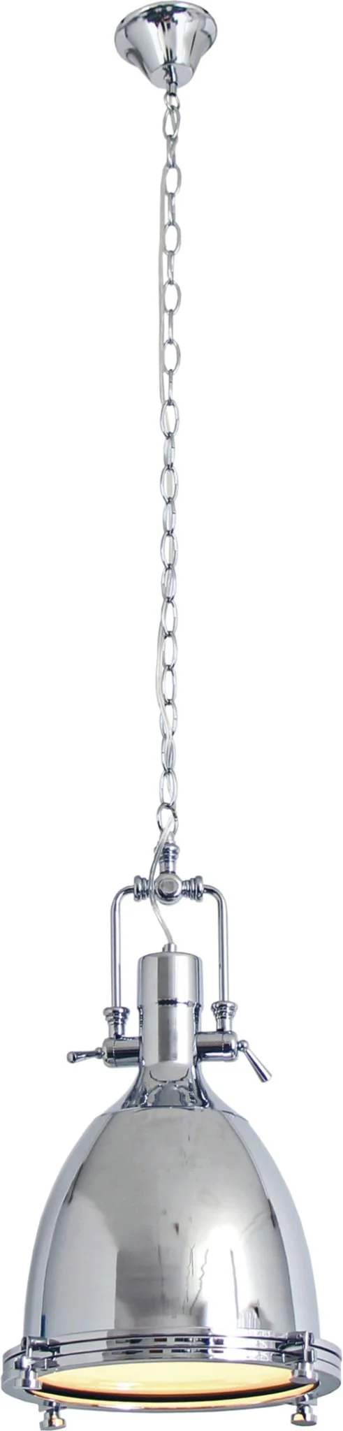 Pendant Polished Steel and Glass