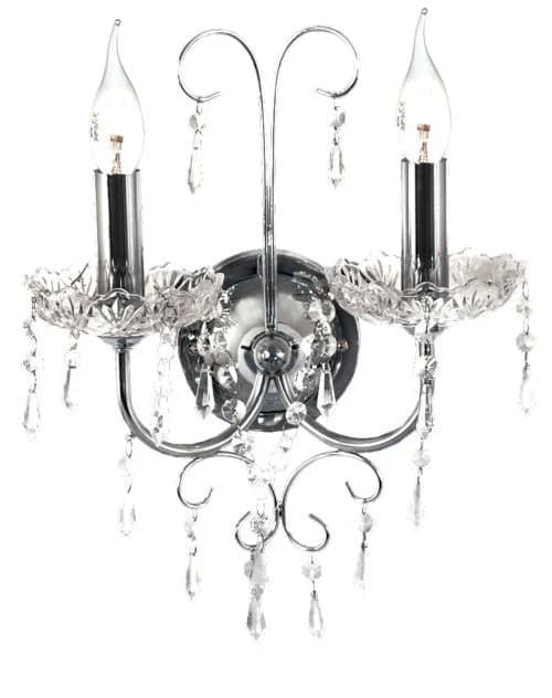 Polished Chrome with Crystals -2x60W SES Width 305mm Height 380mm Dept 170mm