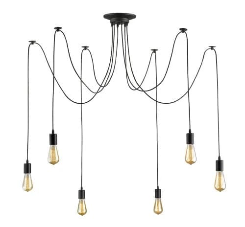 Spider Web Metal Cord Pendant -6 Light