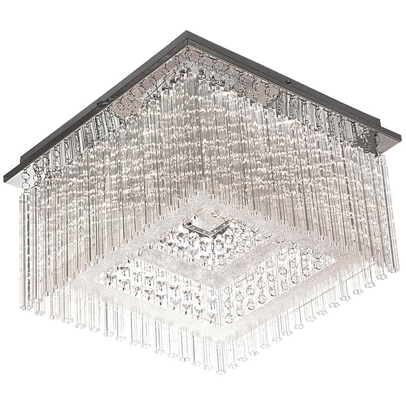 Stainless Steel LED Ceiling Fitting with Glass and Acrylic Crystals