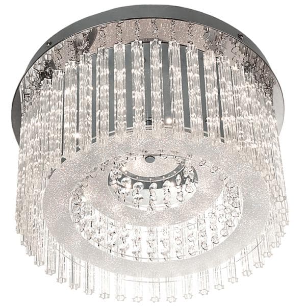 Stainless Steel LED Ceiling Fitting with Glass and Acrylic Crystals CF294 LED