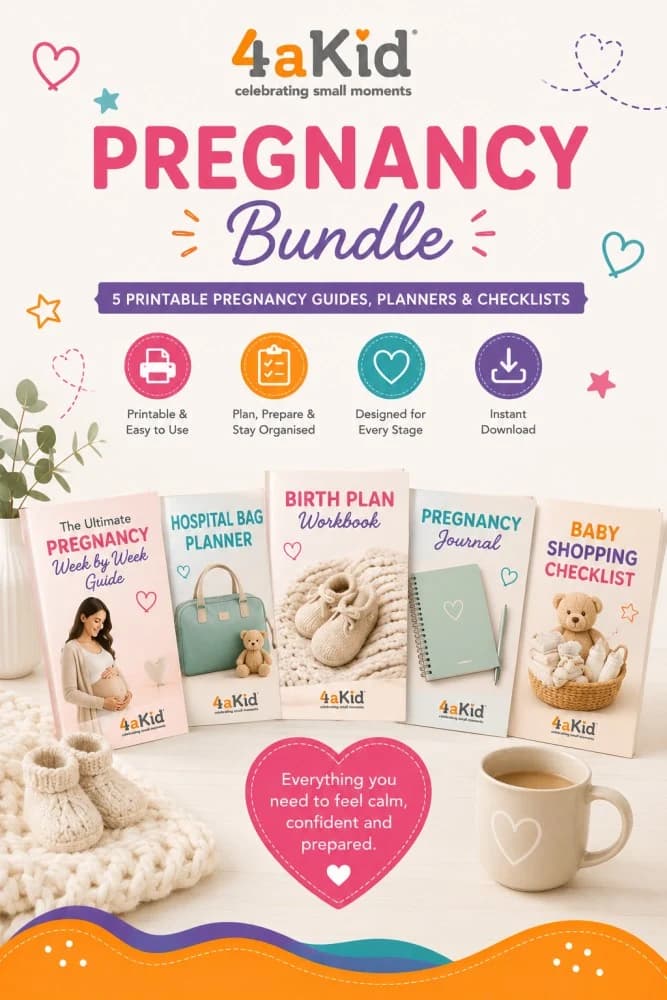 4aKid Pregnancy Bundle | 5 Printable Pregnancy Guides, Planners & Checklists