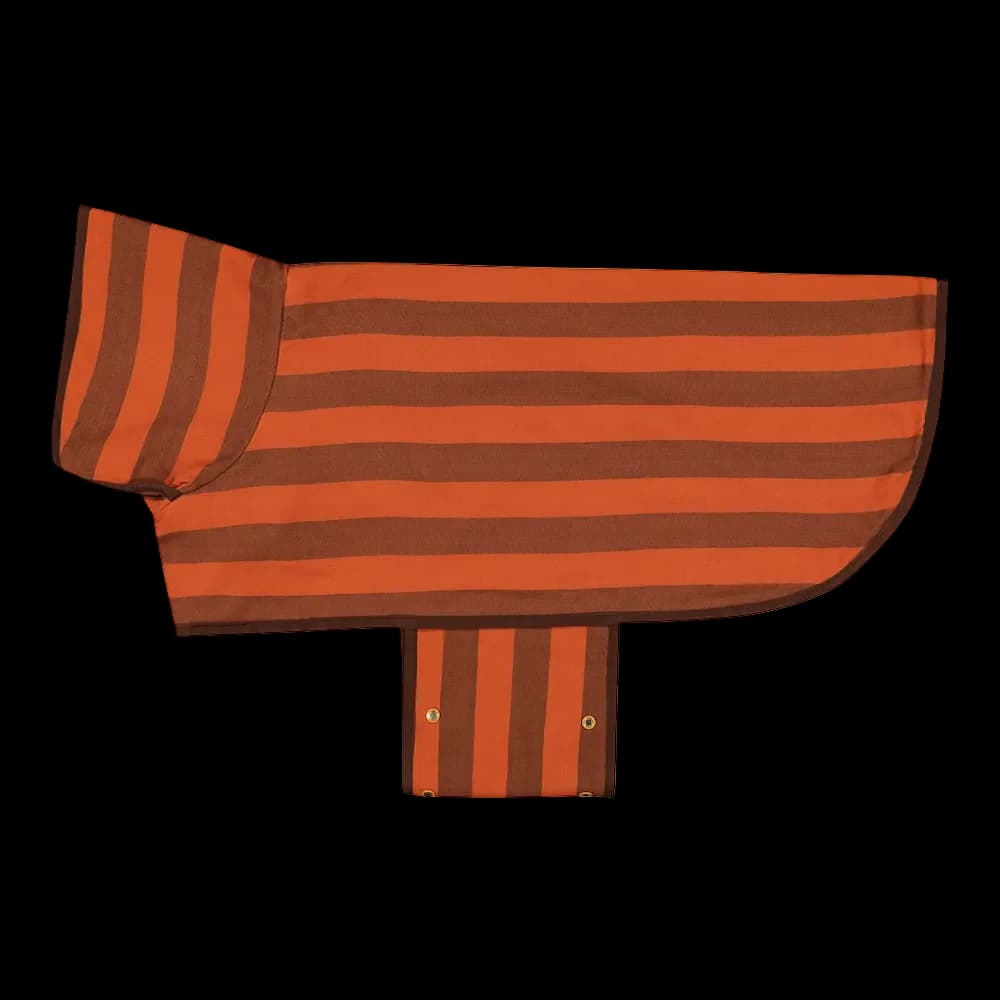 Dog Robe | Cognac & Orange Stripe