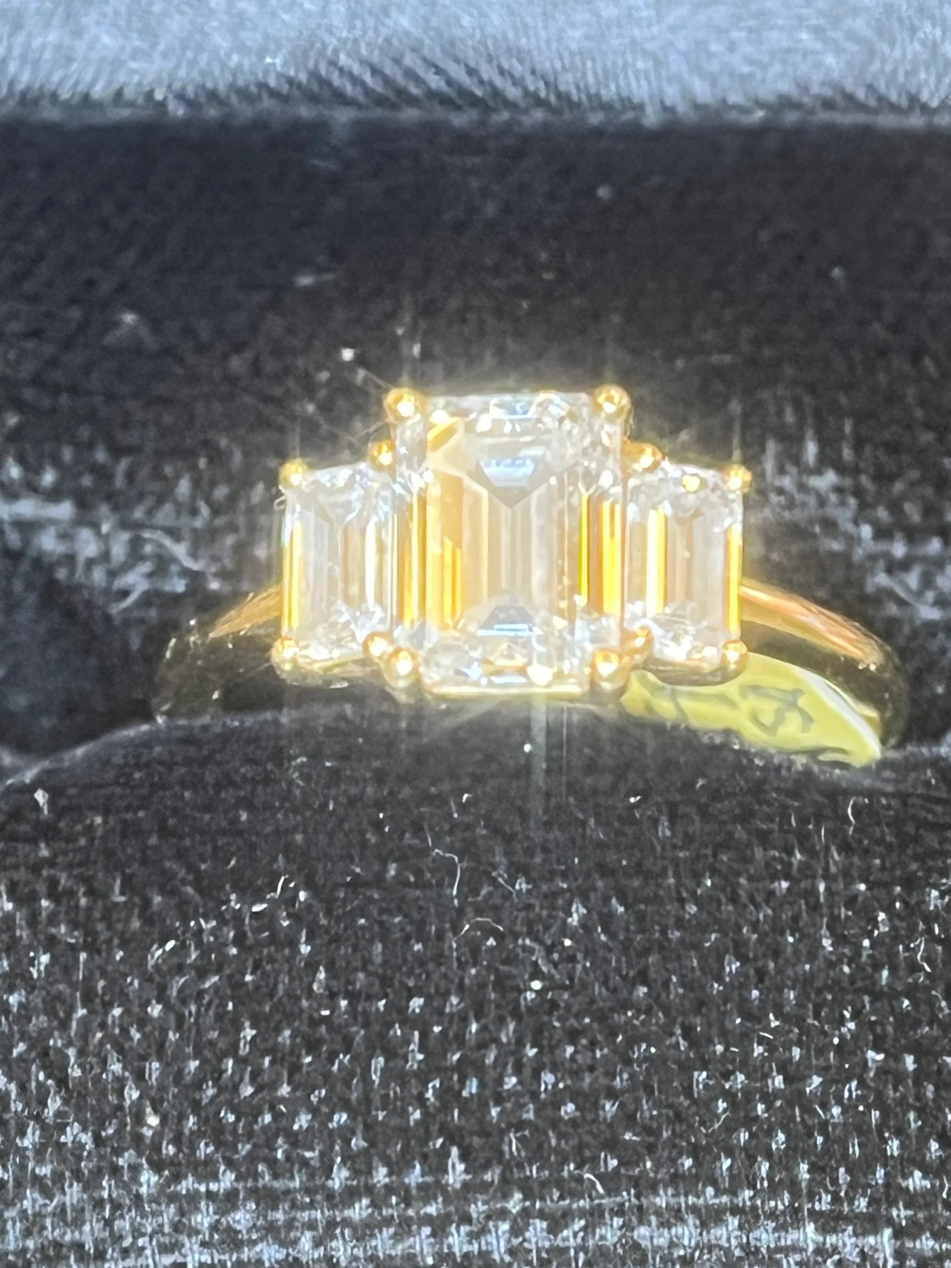 9ct Yellow Gold Trilogy 2ct Diamond Ring
