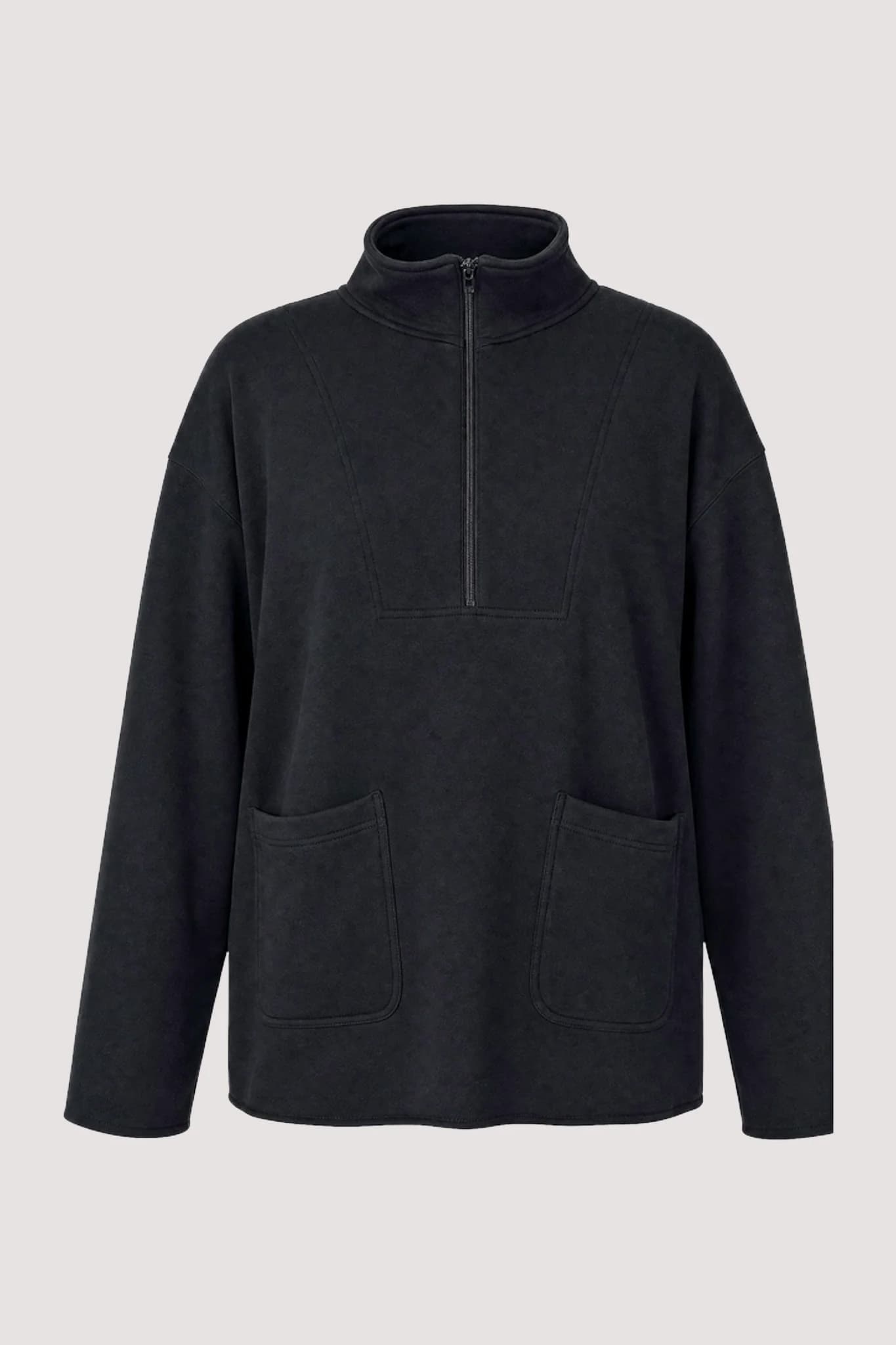 Black Quarter Zip Top