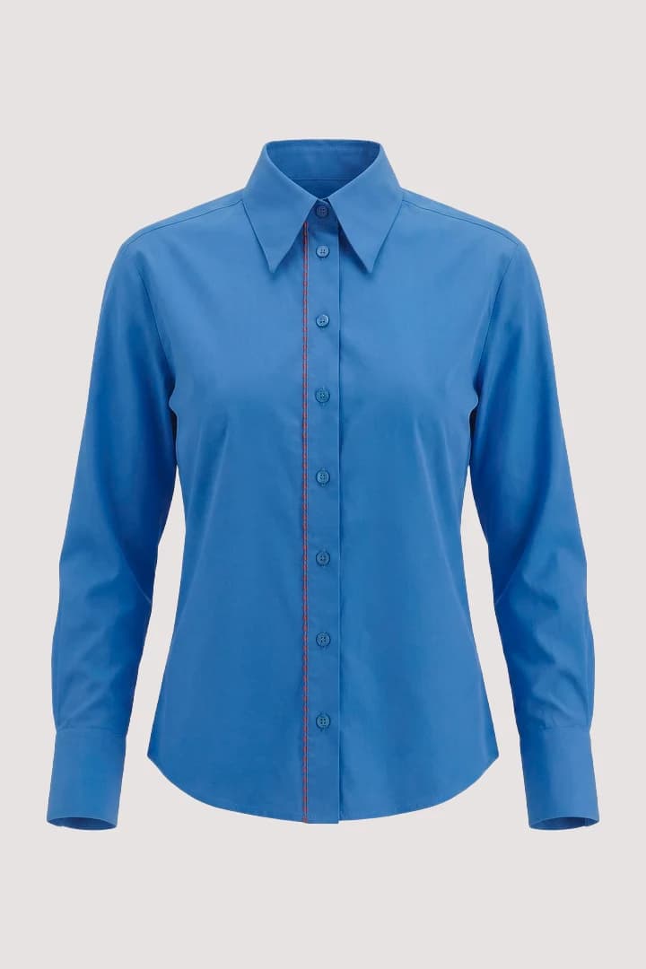 Blue Piping Classic Shirt