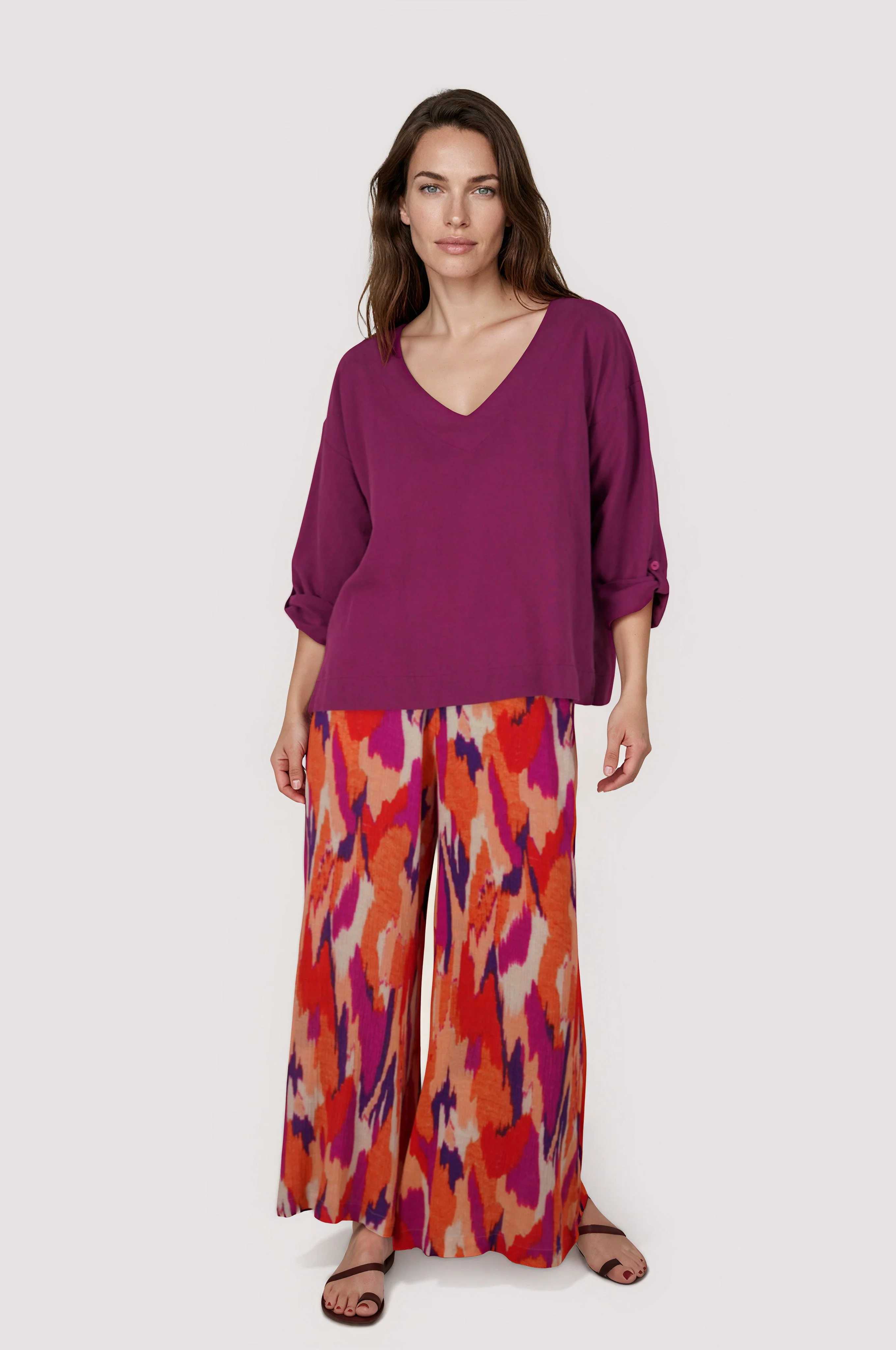 Flame Print Palazzo Pants