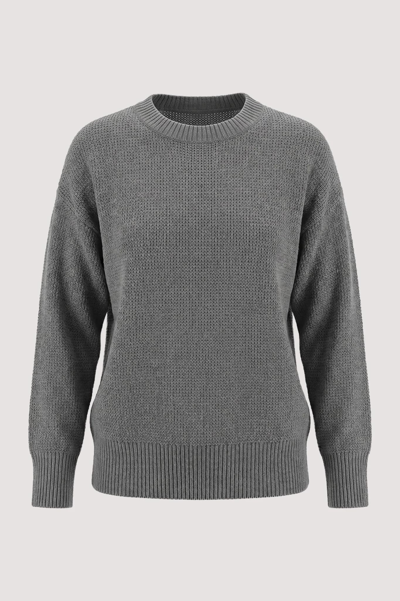 Grey Moss Stitch Pullover