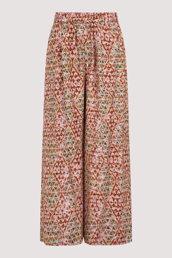 Rust Print Cropped Pull On Pants