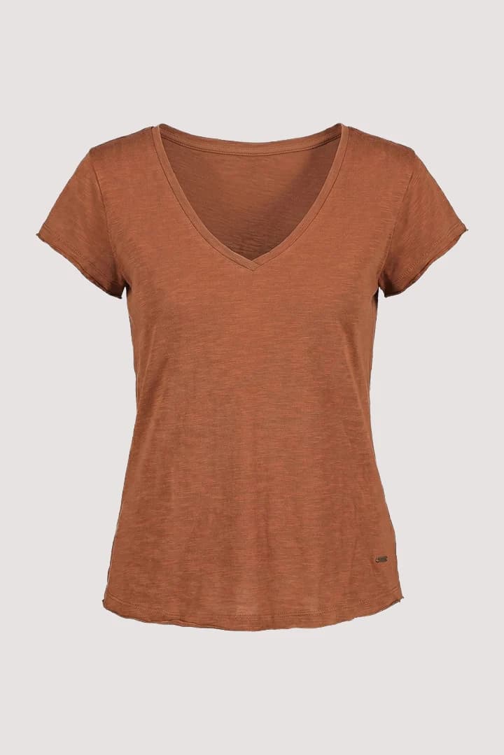 Rust V Neck Tee
