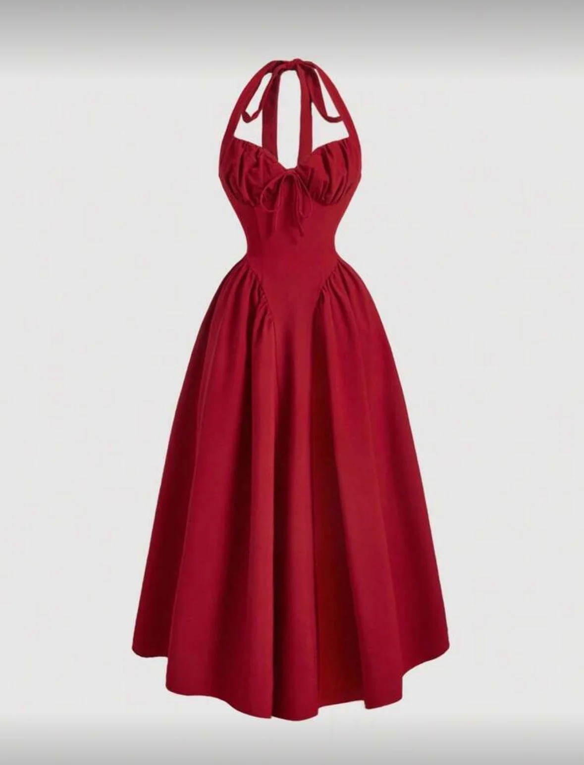 Ruby Fit-and-Flare Halter Dress