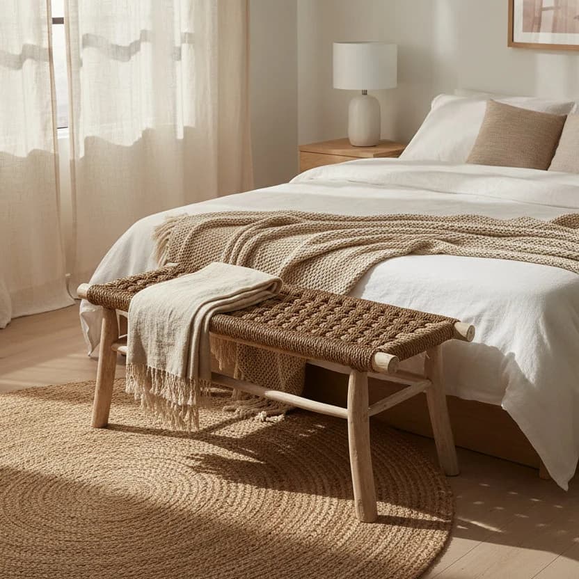 WOOD & BANANA ROPE BENCH