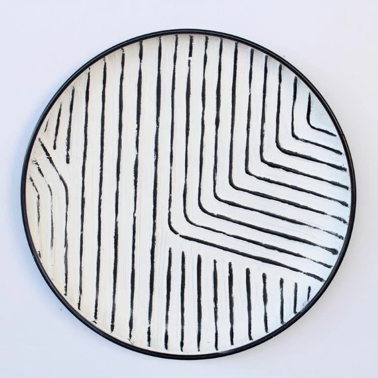 Large Black & White Metal Wall Decor
