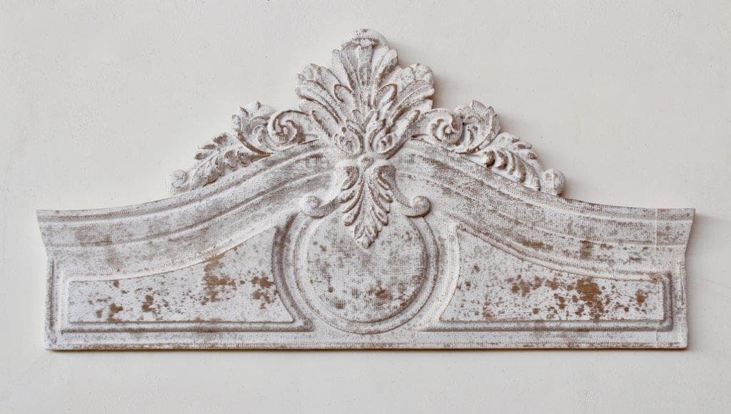 LARGE DISTRESSED DOOR PEDIMENT