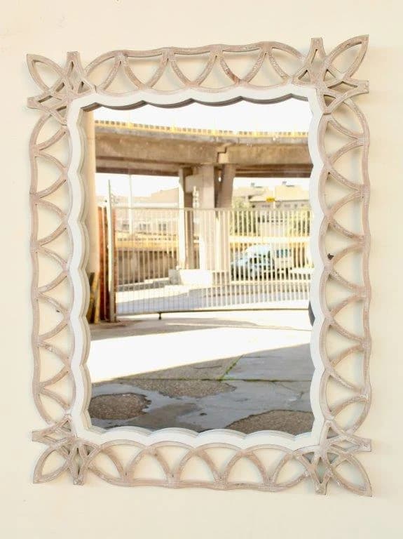 Rectangular Natural & White Mirror