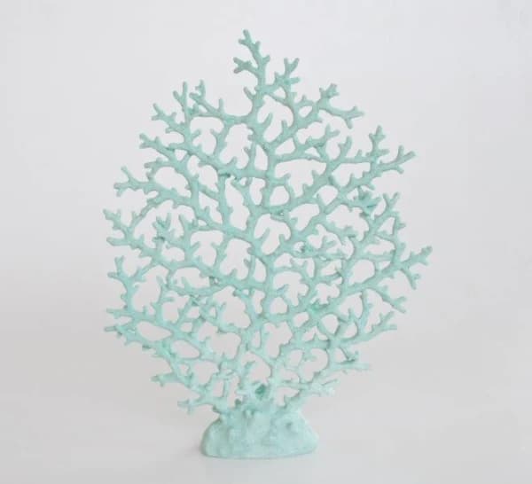Large Pale Turquoise Fan Coral