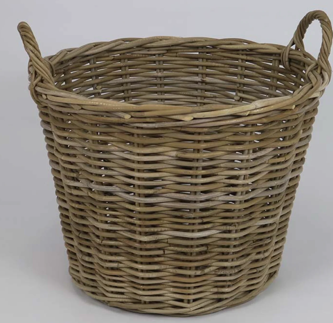 RATTAN THICK HARVEST BUCKET BASKET GREY