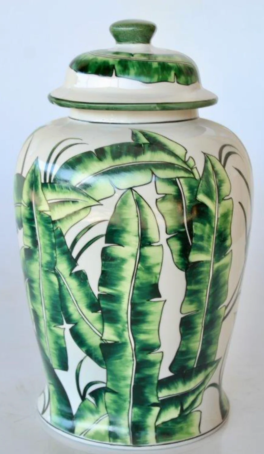 Large Banana Leaf Ginger Jar