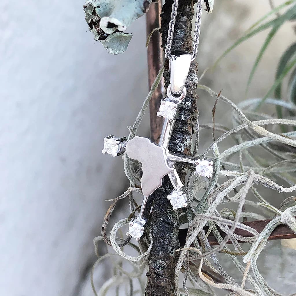 Map of Africa Diamond Southern Cross Pendant