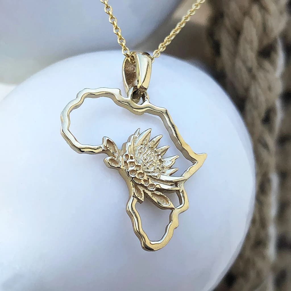 Map of Africa Protea Pendant