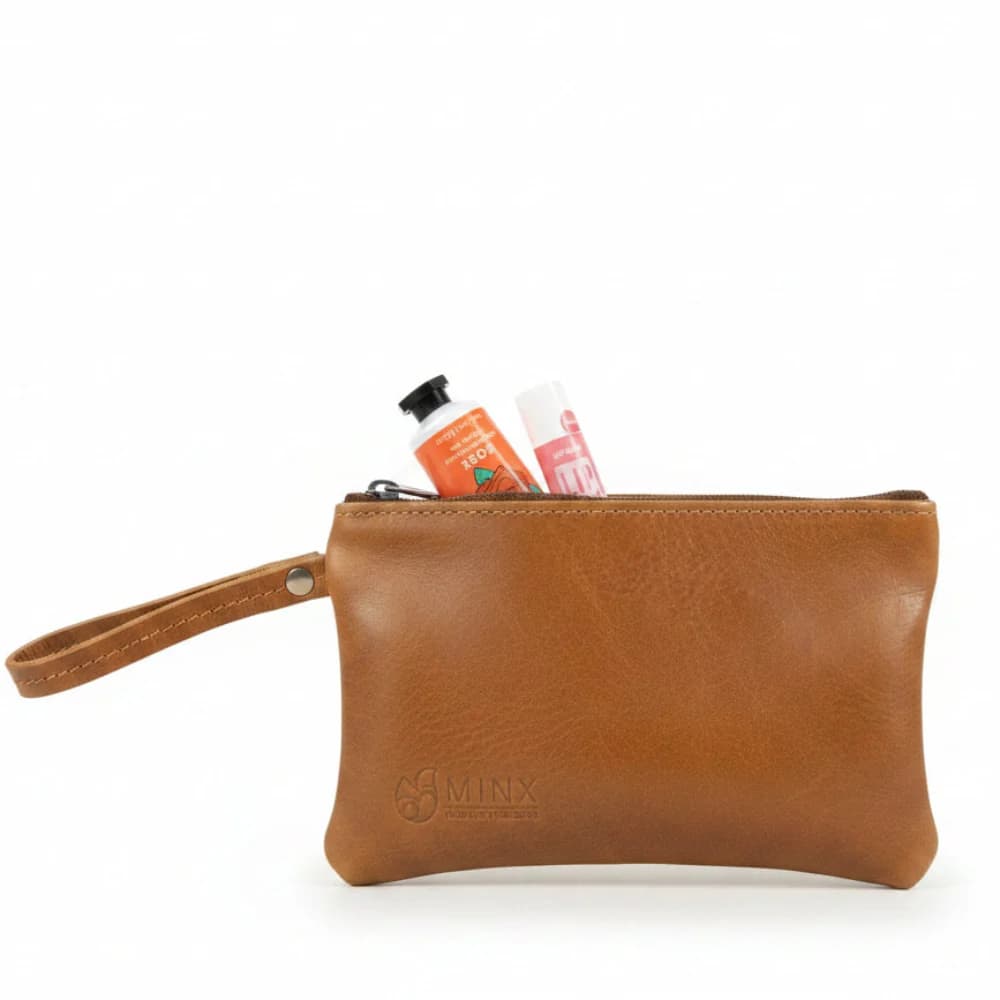 Leather Make up Bag with Hand cream and Lip ice